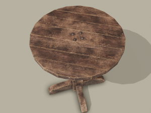 Round tavern table pbr texture available in 2048 x 2048 and 4096 x 4096 maps include base 3D Model