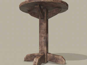 Round tavern table pbr texture available in 2048 x 2048 and 4096 x 4096 maps include base 3D Model