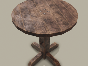 Round tavern table pbr texture available in 2048 x 2048 and 4096 x 4096 maps include base 3D Model