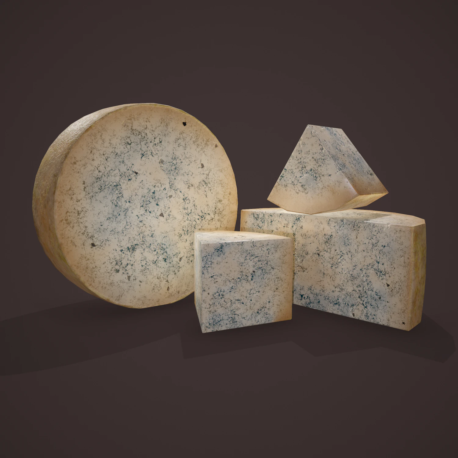 Gorgonzola cheeses 3D Model .c4d .max .obj .3ds .fbx .stl .blend 