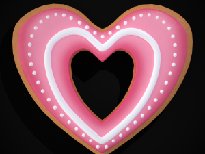Valentines Heart Cookie Modelo 3D