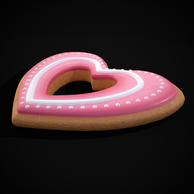 Valentines Heart Cookie Modelo 3D .c4d .max .obj .3ds .fbx .stl .blend 