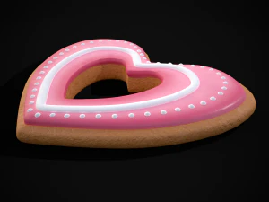 Biscotto a forma di cuore di San Valentino Modello 3D