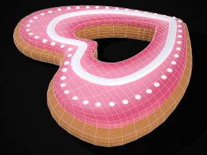Valentines Heart Cookie Modelo 3D