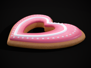 Valentines Heart Cookie Modelo 3D
