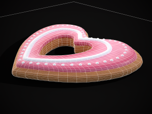 Valentines Heart Cookie Modelo 3D