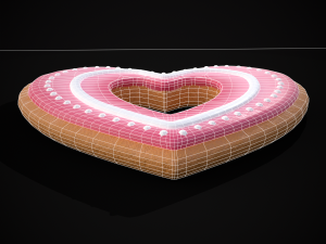Valentines Heart Cookie Modelo 3D