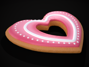 Valentines Heart Cookie Modelo 3D