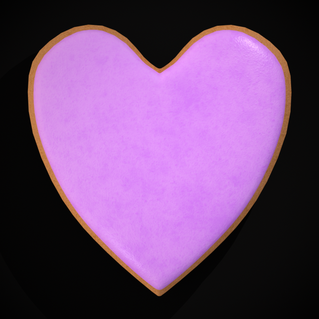 Valentines Pink Glaze Cookie Model 3D .c4d .max .obj .3ds .fbx .stl .blend 