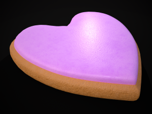 Valentines Pink Glaze Cookie Model 3D