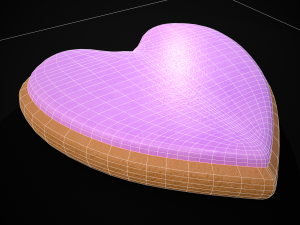Valentines Pink Glaze Cookie Model 3D