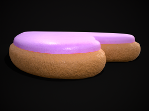 Valentines Pink Glaze Cookie Model 3D