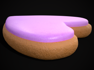 Valentines Pink Glaze Cookie Model 3D