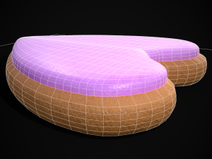 Valentines Pink Glaze Cookie Model 3D