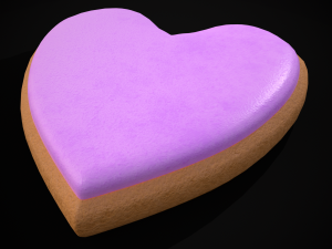 Valentines Pink Glaze Cookie Model 3D