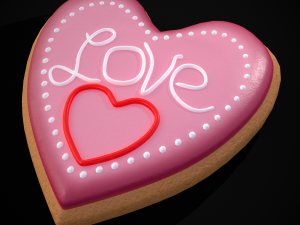 Valentines Love Heart Cookie 3D 模型