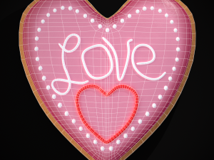 Valentines Love Heart Cookie Modelo 3D