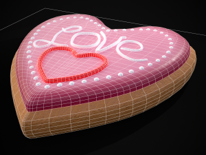 Valentines Love Heart Cookie Modelo 3D