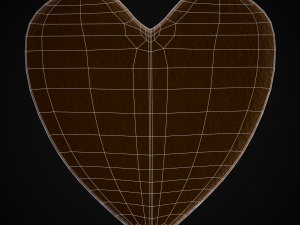 Valentines Love Heart Cookie Modelo 3D