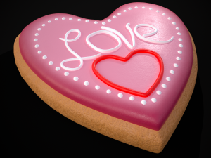 Valentines Love Heart Cookie Modelo 3D