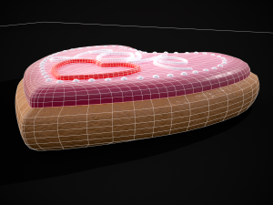 Valentines Love Heart Cookie Modelo 3D