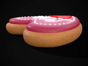 Valentines Love Heart Cookie Modelo 3D