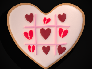 Valentines Tic Tac Toe Cookie 3D मॉडल