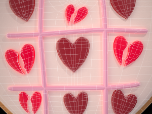 Valentines Tic Tac Toe Cookie Modelo 3D
