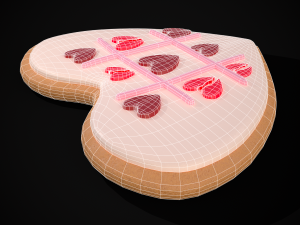 Valentines Tic Tac Toe Cookie Modelo 3D