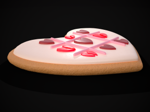 Valentines Tic Tac Toe Cookie Modelo 3D