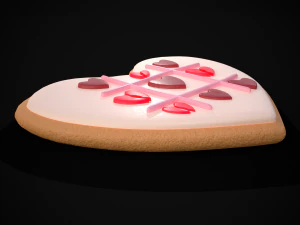 Valentines Tic Tac Toe Cookie 3D Model