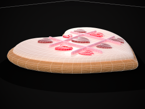 Valentines Tic Tac Toe Cookie Modelo 3D
