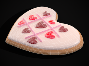 Valentines Tic Tac Toe Cookie Modelo 3D