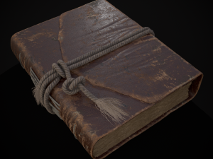 Rope Tied Leather Bound Book 3D मॉडल