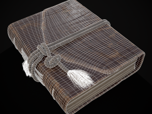 Rope Tied Leather Bound Book Model 3D