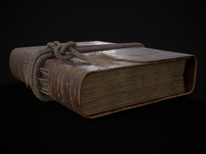 Rope Tied Leather Bound Book Model 3D