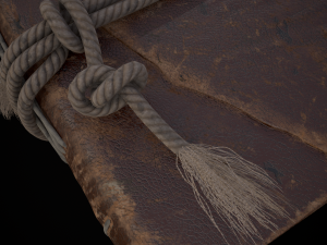 Rope Tied Leather Bound Book Model 3D