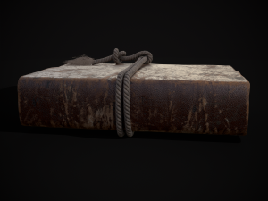 Rope Tied Leather Bound Book Model 3D