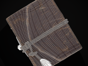 Rope Tied Leather Bound Book Model 3D