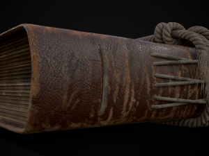 Rope Tied Leather Bound Book Model 3D