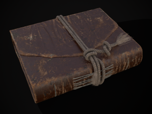 Rope Tied Leather Bound Book Model 3D