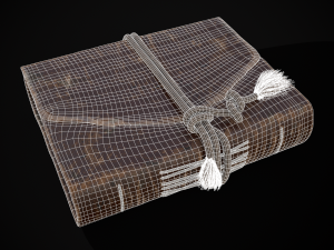Rope Tied Leather Bound Book Model 3D