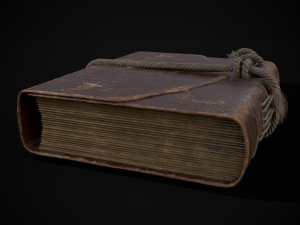 Rope Tied Leather Bound Book Model 3D