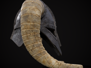 Medieval Viking Horn Helmet 3D Model