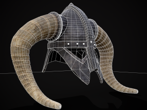 Medieval Viking Horn Helmet 3D Model