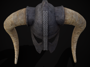 Medieval Viking Horn Helmet 3D Model