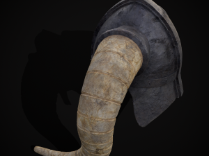 Medieval Viking Horn Helmet 3D Model