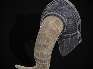 Medieval Viking Horn Helmet 3D Model