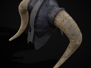 Medieval Viking Horn Helmet 3D Model
