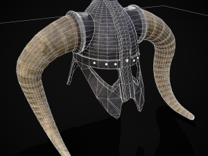Medieval Viking Horn Helmet 3D Model